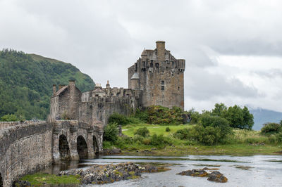 Old ruin building against cloudy sky