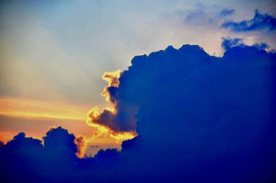 Low angle view of sky during sunset