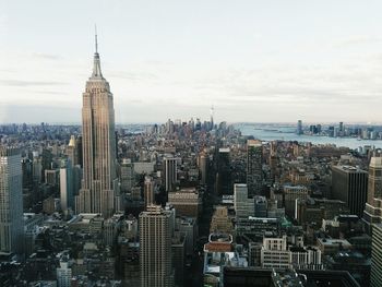 Empire state building in city