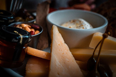 Close-up of food on table