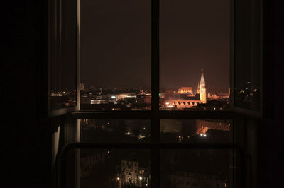 View of illuminated cityscape at night