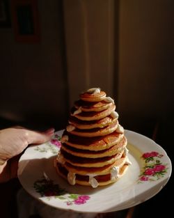 Stack of cake on plate