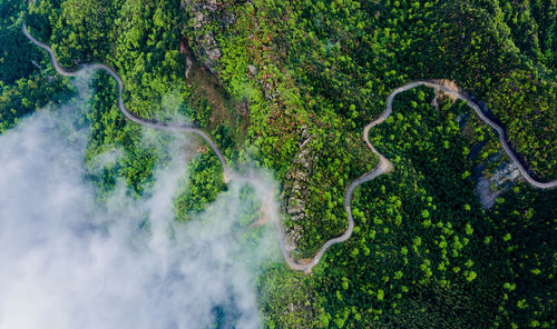 High angle view of sea waves