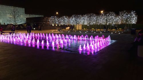 Illuminated city at night