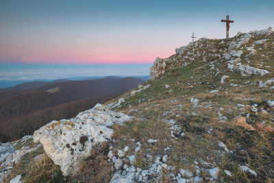 Scenic view of mountains against sky