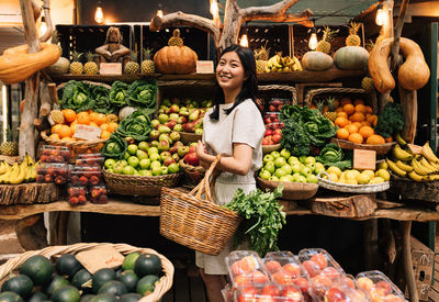 Fruits for sale at market stall