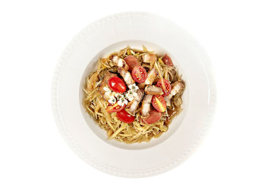 High angle view of breakfast served in bowl