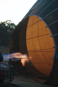 Low angle view of hot air balloons against sky
