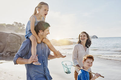 Happy family on the beach