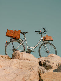 Beach cruising a bike ride to the top of italian beach rocks