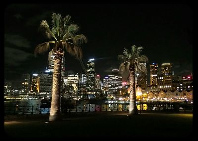 City lit up at night