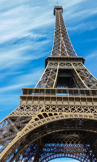 Low angle view of eiffel tower