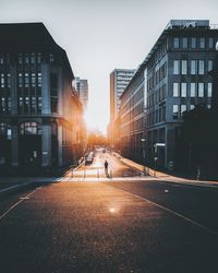 View of city street against clear sky