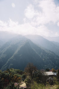 Scenic view of mountains against sky