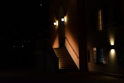 Staircase in illuminated building