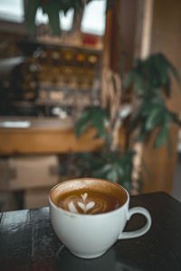 Close-up of coffee on table