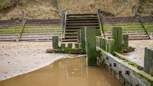 High angle view of bridge over river