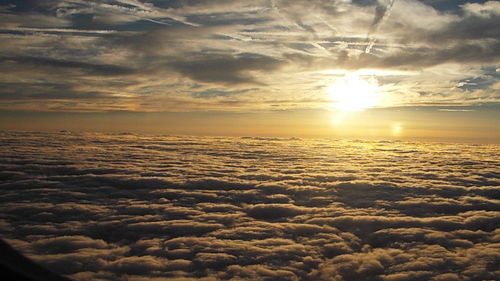 Scenic view of sunset over calm sea