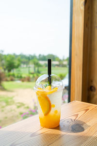 Close-up of drink on table