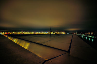 Illuminated city at night