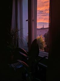 Scenic view of sea seen through window