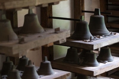 Bells on shelf