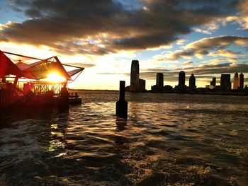 Scenic view of sea during sunset