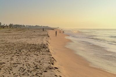 Scenic view of beach against clear sky