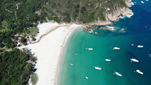 High angle view of beach