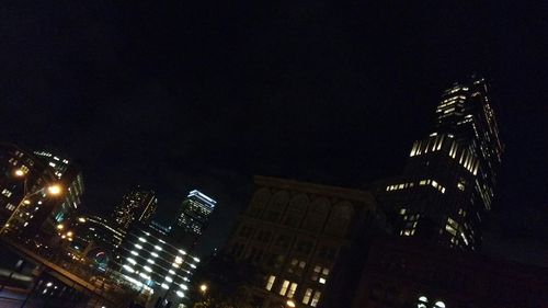 Low angle view of illuminated building