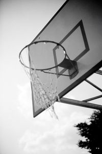 Low angle view of basketball hoop