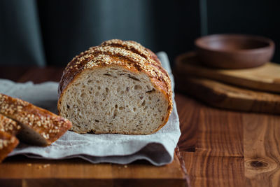 Close-up of bread on table