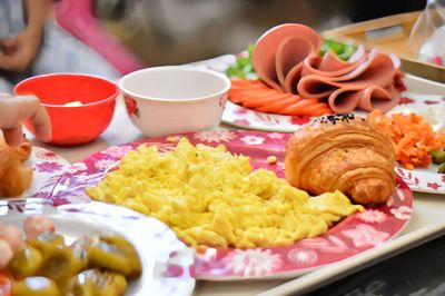 Close-up of food on table