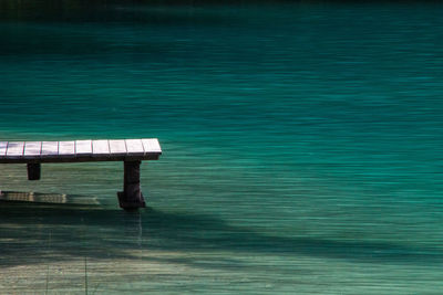 High angle view of pier over sea