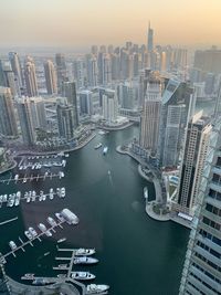 Aerial view of city buildings