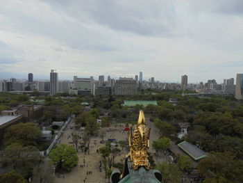 Aerial view of buildings in city