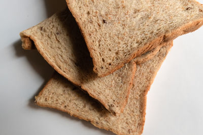 High angle view of bread on table