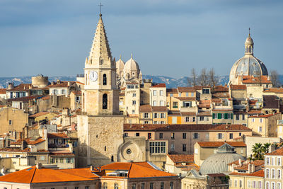 Skyline of le panier quarter, the famous old town of marseille, france