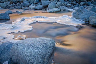 Scenic view of sea during winter