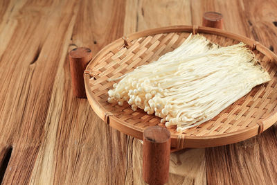 Close-up of food in container on table