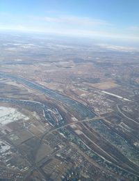 Aerial view of cityscape against sky