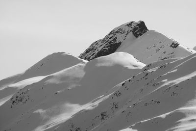 Scenic view of snow covered mountain against sky