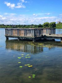 Bridge over river against sky