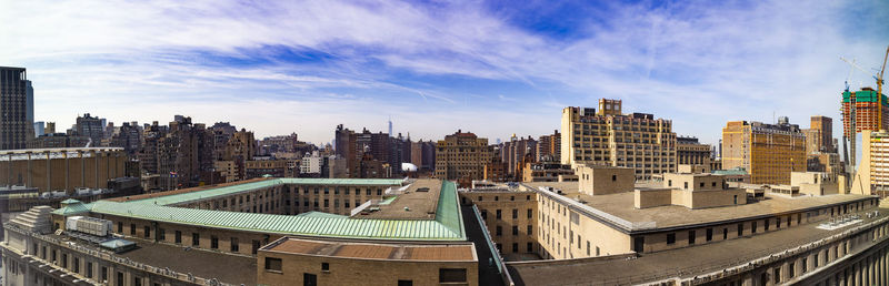 Aerial view of buildings in city