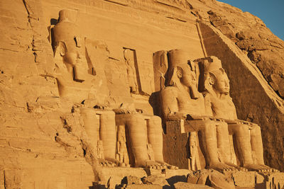 Low angle view of rock formations