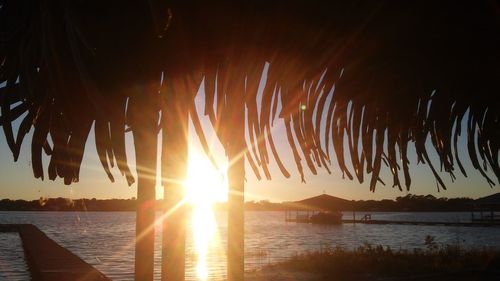 Scenic view of sunset over sea