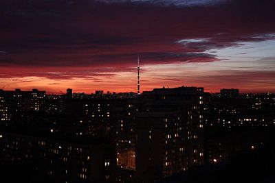 Cityscape against sky at night