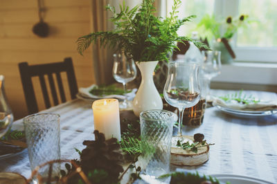 Potted plant on table