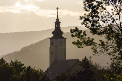 Low angle view of church against sky