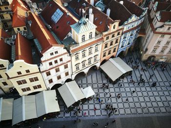 Aerial view of town square